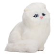 thumbnail image 1 of Figura de gato peludo, gato de piel sintética blanca, figura de gato de piel sintética, estatua decorativa de gato peludo, ultra sensible, 1 of 8