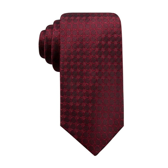 RYAN SEACREST Mens Red Geometric Silk Slim Neck Tie