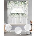 thumbnail image 3 of Eucalyptus Kitchen Curtains Sets for Windows 3 Piece, Butterfly Sage Green Leaf Farmhouse Plant Kitchen Curtains and Valances Tier Set 24 Inch Length Swag Curtain for Living Room Cafe Bathroom, 3 of 6