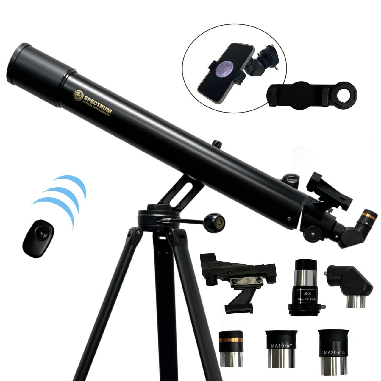 Spectrum Telescope 80mmX900mm AltAZ Refractor Telescope with Slow