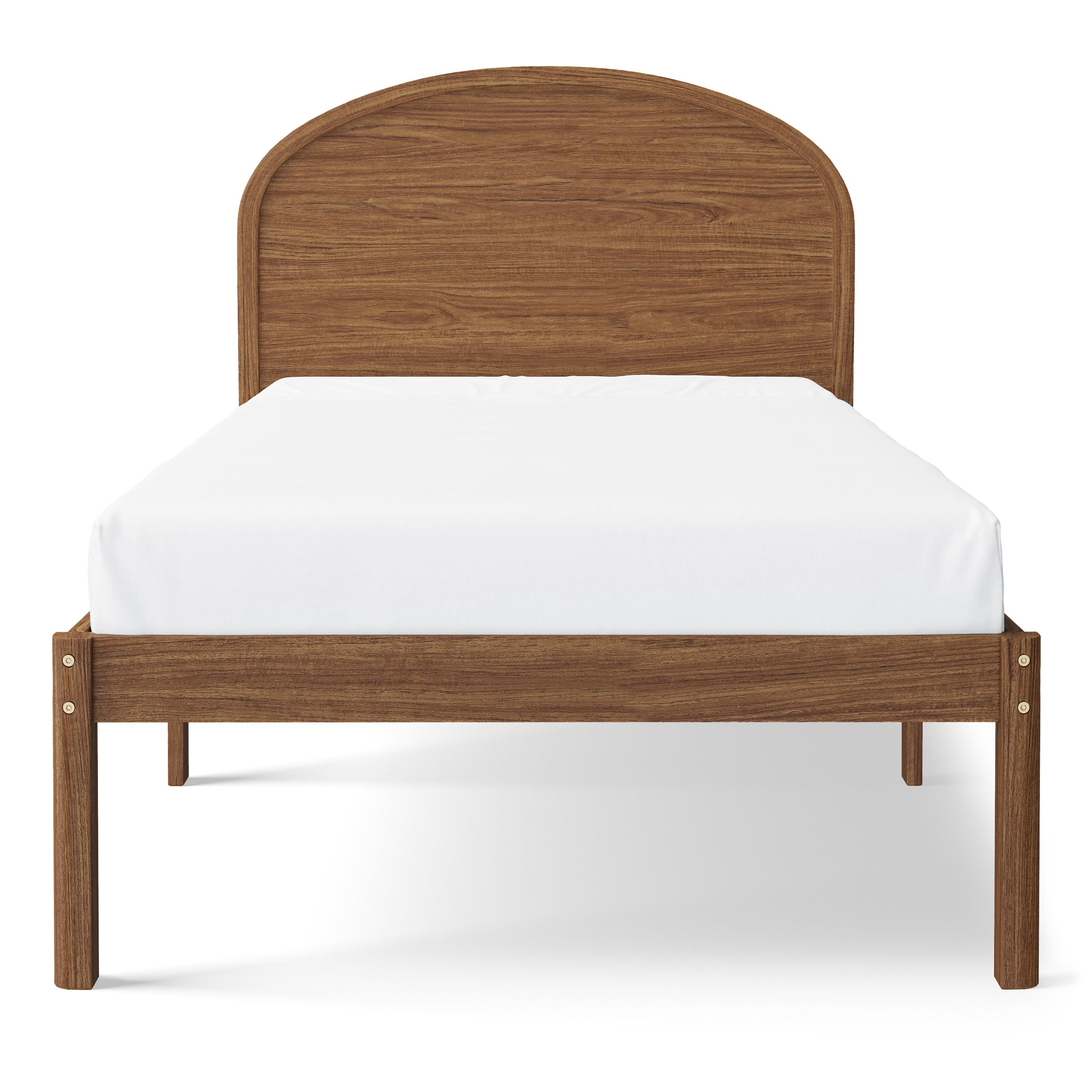Mainstays Kids Twin Size Wood Platform Bed Frame, Walnut