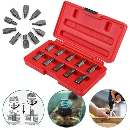 Ejoyous Screw Extractor guide,Screw Extractor,10 Pcs 3.2-10.3mm Screw Extractor Set for Rust Damaged Studs Bolt Remover