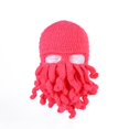 thumbnail image 1 of Sombrero de pasamontañas de lana de calamar, máscara de esquí de cara completa de pulpo, sombreros de invierno, máscara táctica de punto, casco de motocicleta de ciclismo, gorros hechos a mano, 1 of 4