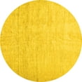 thumbnail image 1 of Ahgly Company Machine Washable Indoor Round Solid Yellow Modern Area Rugs, 8' Round, 1 of 4