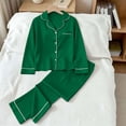 thumbnail image 5 of BXJX Girls Outfit Sets Size 10-12, 2 Piece Soft Long Sleeve Button‑Front Fall Winter Loungewear Sets Green, 5 of 7