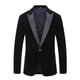 thumbnail image 1 of Chaqueta de traje informal de moda de terciopelo burdeos para otoño e invierno para hombre, para boda, novio, cantante, 1 of 5