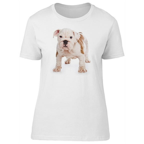 Cute English Bulldog Puppy Doggy T-Shirt Women -Image by Shutterstock, Female Medium