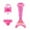 Hot Pink, variant on Luvoko Child Girls Solid Bathing Suits, Realistic Mermaid Tail Orange Girls Skirt Set Cheeky Bikini Bottoms Underwire Bathing Suit 3 Piece Bikini Blue Swimsuit(Hot Pink,4-5 Years)
