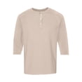 thumbnail image 6 of Resicozy Mens 3/4 Sleeve Tshirts Casual Henley Raglan Tops Classic Big and Tall Shirt Button Down Clothes Spring Summer Khaki S, 6 of 6