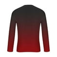 thumbnail image 3 of Fmbrln Mens Trendy Gradient Print Shirts Fall Fashion Casual Long Sleeve Crew Neck Pullover Tops Comfy Breathable Workout Athletic Shirts Red 4XL, 3 of 5