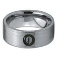 thumbnail image 2 of Tungsten Outer Space Ship Exploration Band Ring 8mm Men Women Comfort Fit Gray Flat Cut Brushed Polished, 2 of 4
