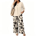 thumbnail image 5 of Womens 2 Piece Outfits Summer Outfits Wide Leg Long Pants Lounge Sets Airport Beach Vacation Clothes, 5 of 6