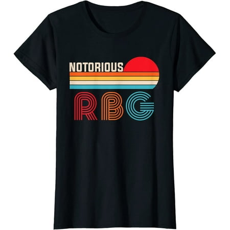 Vintage Notorious RBG Tshirt for women Ruth Bader G Casual T-Shirt Black Large