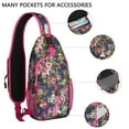 thumbnail image 3 of Floral and Leopard Print Sling Backpack with Artistic Design, Lightweight Durable Crossbody Daypack, Adjustable Strap, Multiple Compartments for Students and Travelers, 3 of 3