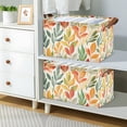 thumbnail image 2 of Yayeee Foldable Storage Basket for Shelves with Handles Waterproof Cloth Bins, Orange Autumn Leaves, 2 of 7