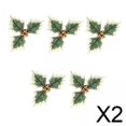 thumbnail image 1 of Hojas de bayas artificiales de Navidad Soledad para manualidades Guirnaldas de boda Color dorado, 1 of 10