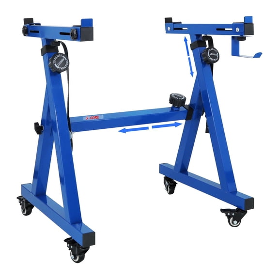 5 Core Keyboard Stand Z Shape Height Adjustable Portable Heavy Duty Key Board DJ Controller Stands w Wheels for Electric Digital Midi Pianos Blue - KS Z1 BLU HD WHLS