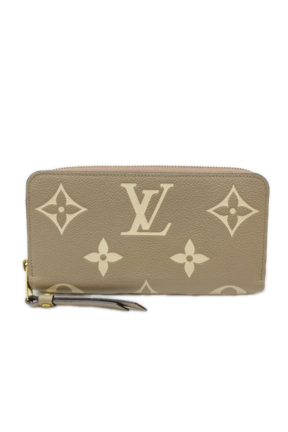 Pre-Owned LOUIS VUITTON Monogram Empreinte Bicolor Zippy Wallet Tourterelle Cream M69794 Long...