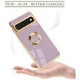 thumbnail image 4 of Decase Compatible for Google Pixel 7 Pro Case Magnetic with Ring Holder Kickstand Soft TPU Shockproof Electroplated Plating Protective Phone Case for Pixel 7 Pro, Lightpurple, 4 of 7