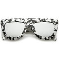 thumbnail image 1 of Oversize Chunky Matte Marble Print Wide Arms Flat Lens Flat Top Sunglasses 51mm (Marble / Silver Mirror), 1 of 4