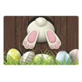 thumbnail image 1 of Felpudo decorativo con forma de conejo de Pascua, para interior y exterior, con diseño de flores y camión, para pasillo, 1 of 1