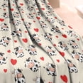 thumbnail image 3 of Beige Cow Heart Pattern Blanket,Comfortable Soft Lamb Wool Throw Blanket,All Season,Warm Lightweight Blankets for Sofa Bed Couch Living Room Chair,60"x80", 3 of 4
