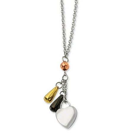 Stainless Steel Heart w/ Black