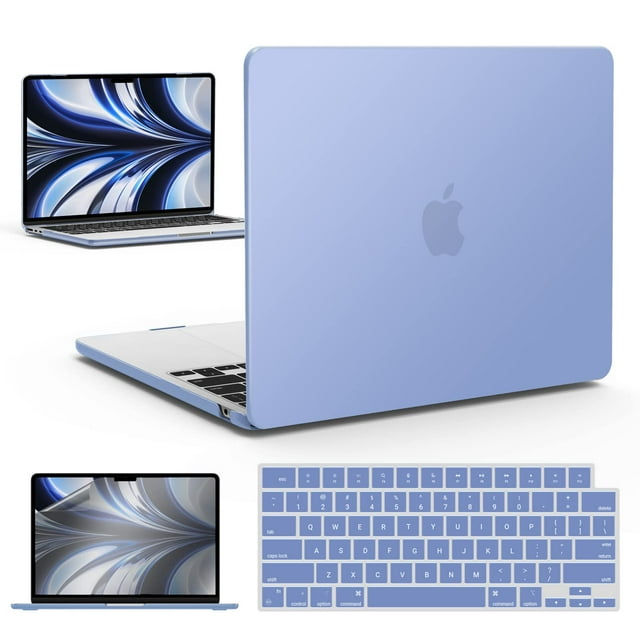 Funda rígida para MacBook Air de 13 pulgadas, IBENZER M4, M3, M2, azul