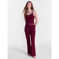 thumbnail image 2 of No Boundaries Cotton Blend Jersey Sleep Foldover Pants, 31'' Inseam, Women’s XXS-3X, 2 of 6