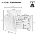 thumbnail image 3 of GNIXUU Chenille Oversized Accent Armchair, 35.8 " Wide Comfy Upholstered Reading Armchairs with Removable Pillows & Side Pockets, Modern Lounge Chairs for Small Living Room, Bedroom, Office,Yellow, 3 of 6