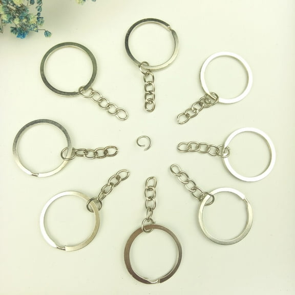 MLINS 50 Pcs Key-rings Key Ring Accessories Stainless Keyring 5.30X2.50X0.20CM