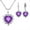 Purple, variant on MANHUJI 1 Set Exquisite Heart Shape Jewelry Sets for Women Gold Plat ed Necklace Dangle Drop Earring Faux Crystal Heart Necklace Earring Jewellery (Blue,1)