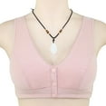 thumbnail image 2 of WTXUE Bras for Women, Daisy Bras for Older Women 2024 Convenient Front Closure Button Cotton Bras for Seniors No Underwire Breathable Button Leisure Bra, Pink, 2 of 6