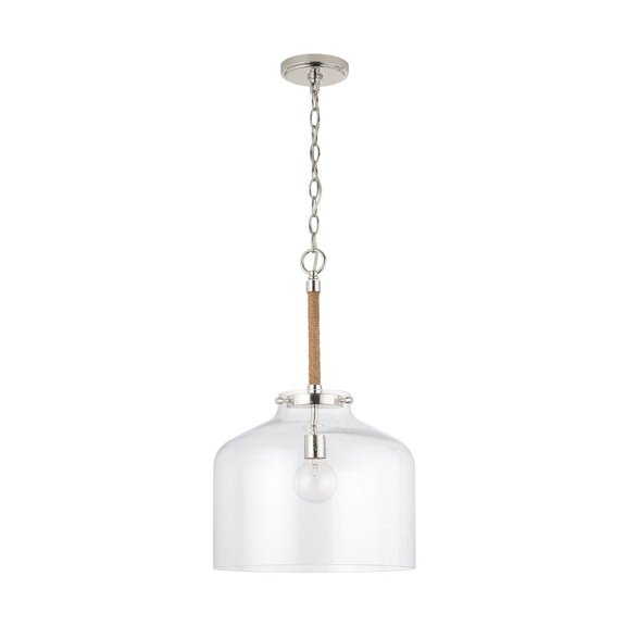 9F373A Austin Allen Corde - 1 Light Pendant In Urban and Industrial Style-22.25 Inches Tall and 14 Inches Wide-Polished Nickel Finish    -Traditional