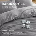 thumbnail image 3 of 100% Washed Cotton Duvet Cover Queen Size - Gray Minimalist Cotton Duvet Cover Linen Like for All Seasons - GentleSoft™ Plain Simple Bedding (Gray, Queen, 90"x90"), 3 of 9