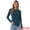 Blue Green, variant on Women's Spring High Low Stylish Boat Neck Pullover Sweaters L Khaki