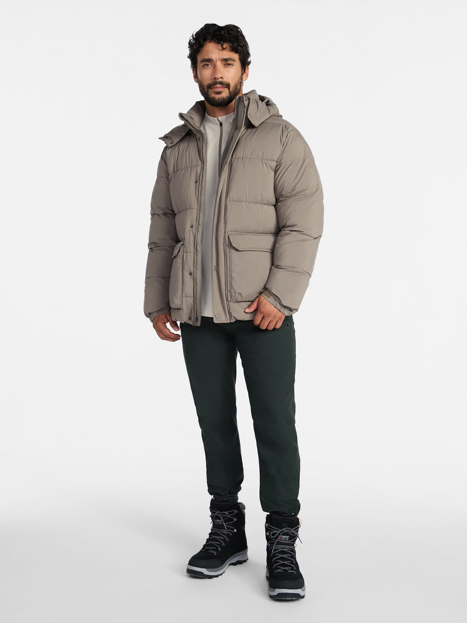 Ozark Trail Men's Hooded Puffer Jacket, Sizes S-3XL
