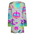 thumbnail image 4 of WXLWZYWL Womens Halloween Cardigan Plus Size Open Front Lightweight Pumkin Bat Spide Web Ghost Witch Print Blouse Cute Spooky Pattern Cardigans, 4 of 6