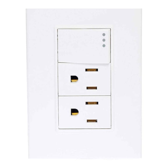 Placa De 1 Apagador Y 2 Contactos Blanco blanco