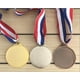thumbnail image 5 of Paquete de 6 medallas de ganador de metal dorado, 6,4 cm de diámetro con cinta de 81 cm, medallas olímpicas de primer premio para deportes, competiciones y fiestas, 5 of 5
