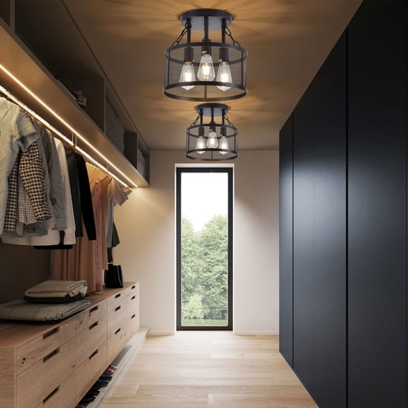 Modern Black Ceiling Mount Light Fixture Ceiling Light for Hallway Bedroom Kitchen Ceiling Light Fixture