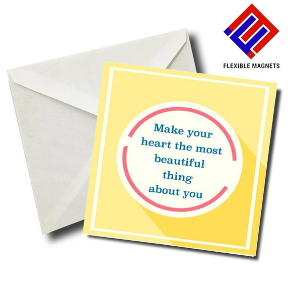 Make Your Heart The Most Beautiful Thing About You Inspirational Quote Magnet for refrigerator. Great Gift! By Flexible Magnets