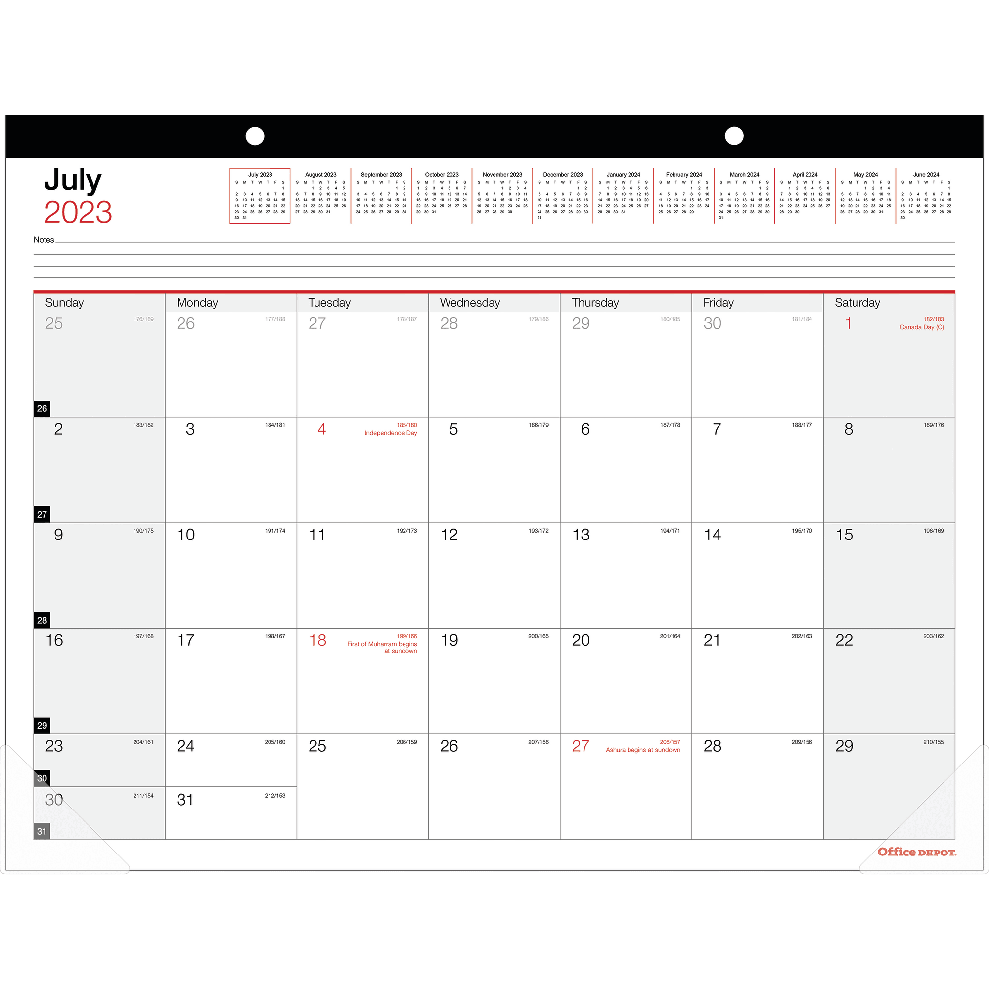 20232024 Office Depot® Brand Monthly Academic Desk Calendar, 22" x 17