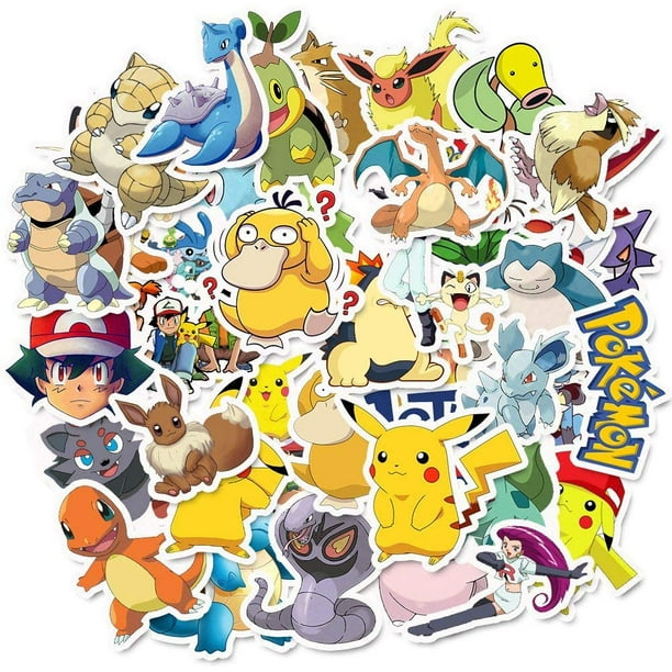 Pokemon Stickers for Water Bottles,, Big 50-Pack, Cute,Waterproof,Aesthetic,Trendy Stickers for Teens,Girls,Perfect for  Laptop,Hydro Flask,Phone,Skateboard,Travel