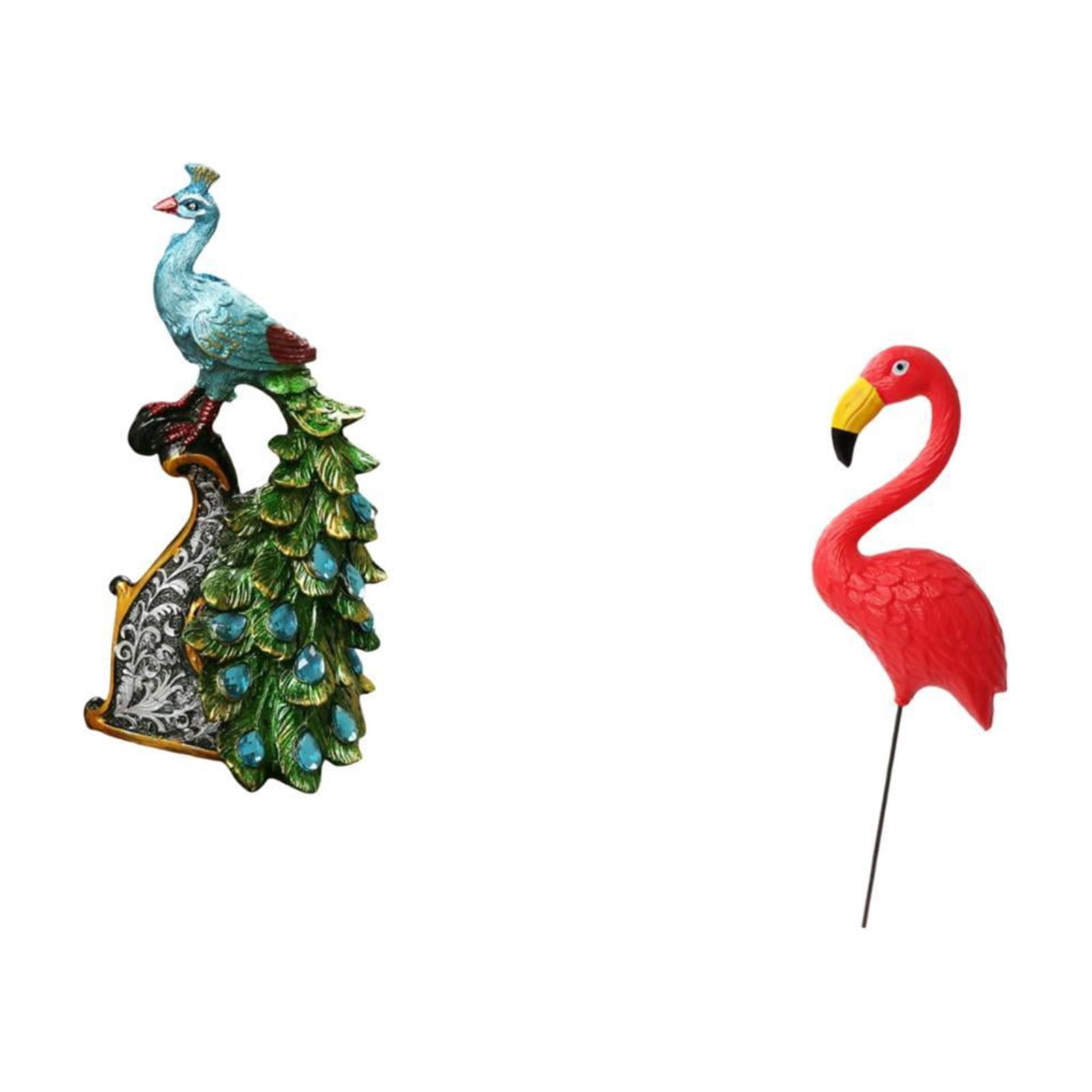 CarpNettore Peacock Bird Statue Animal Sculpture Collection Elegant Tabletop Ornament for Bedroom Office Living Room Bookshelf Home Decoration Yard Art Ornament Backyard Fairy Garden