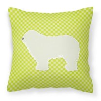 Carolines Treasures BB3855PW1818 Komondor Checkerboard Green Fabric Decorative Pillow