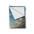 thumbnail image 2 of Ocean Soft Flannel Fleece Throw Blanket, Panorama of Sea Sunset Sundown Reflection Horizon Dark Clouds Nature Picture, Cozy Plush for Indoor and Outdoor Use, 70" x 90", Teal Aqua Blue, by Ambesonne, 2 of 6