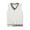 a-White336, variant on FINALGANG Mens V Neck Sleeveless Knit Vest Contrast Stripe Trim Ribbed Edges Casual Knit Waistcoat For Daily Wear Business Casual Black XXXL