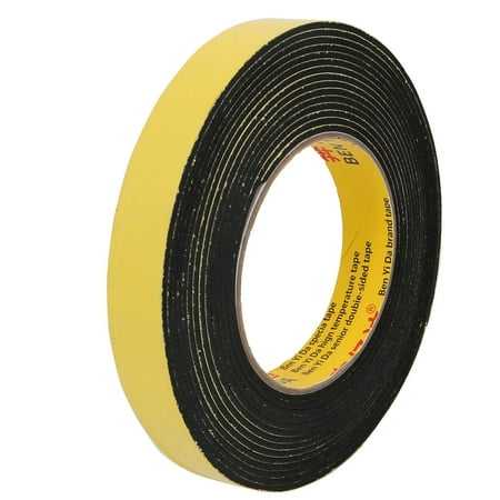Unique Bargains 20mm Width 2mm Thickness Double-Side Sealed Sponge Tape Red 5M Length Yellow