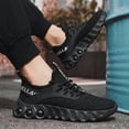 thumbnail image 4 of CORASUN Men's Lightweight Athletic Shoes - Ultra-Breathable Flyknit Mesh, Durable Non-Slip PVC Cushioning Sole for Men & Office Workers on Daily Commute, Casual Streetwear & Jogging (Triple Black), 4 of 6